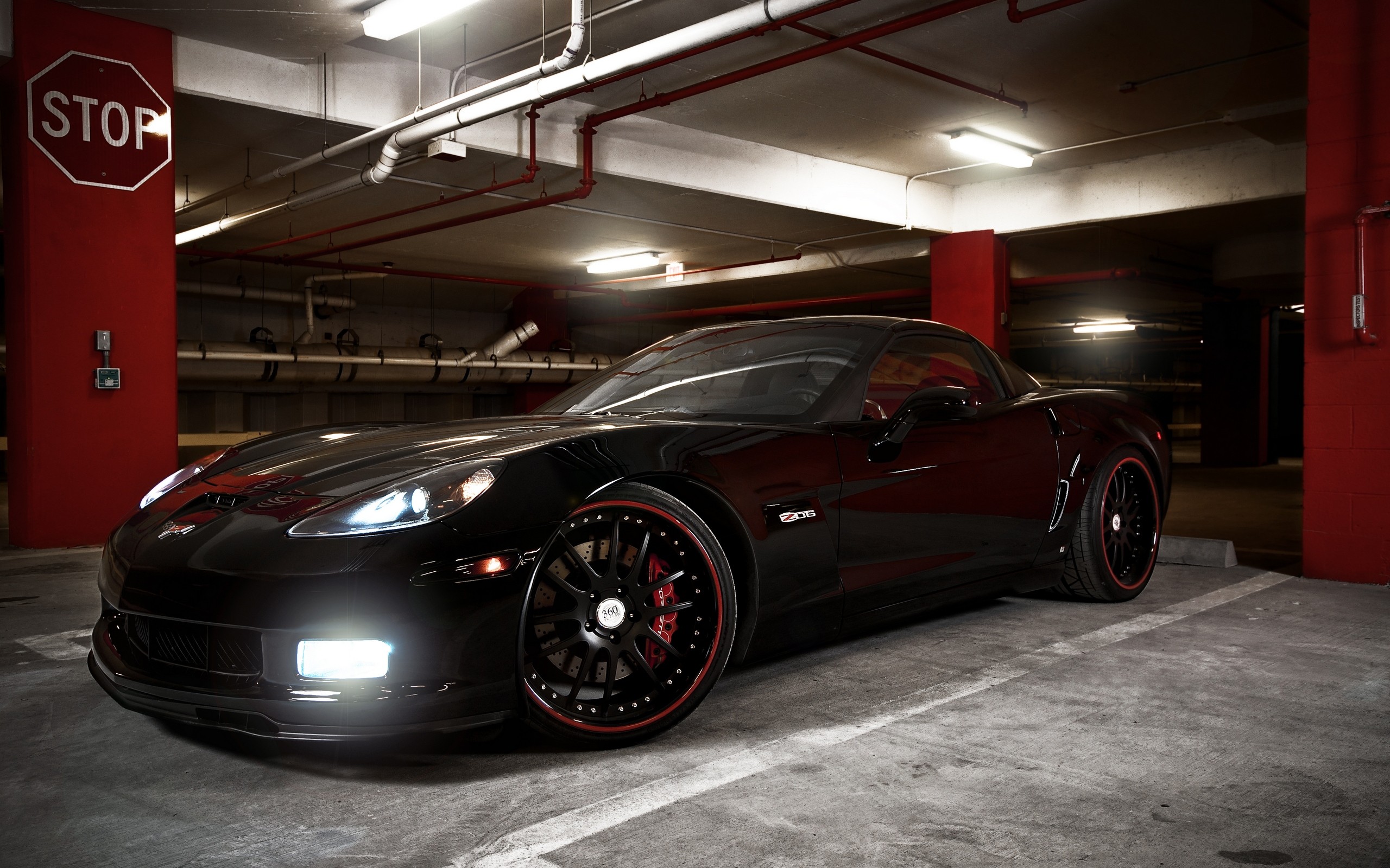 black, Corvette, Chevrolet, Corvette, Z06 Wallpaper