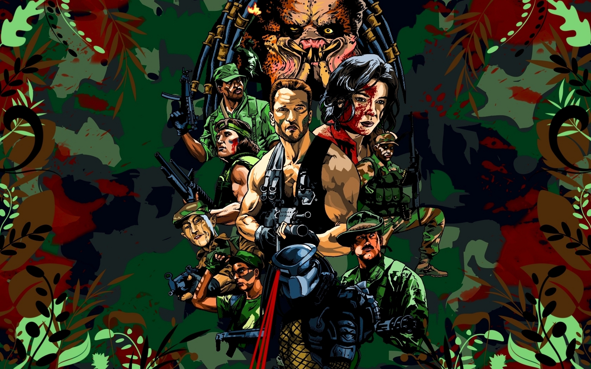 predator, Arnold, Team Wallpaper