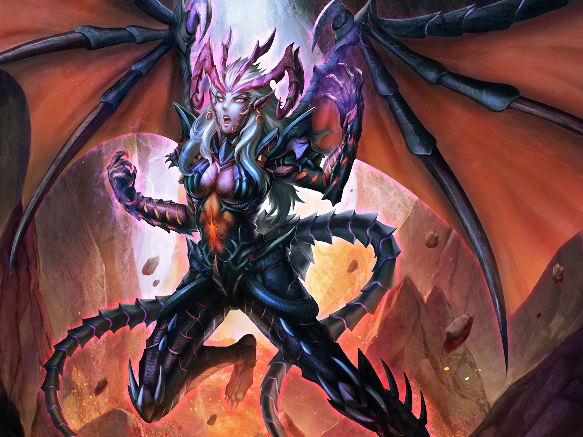 starcraft, Supernatural, Beings, Sarah, Kerrigan, Wings, Games, Girls, Fantasy Wallpaper