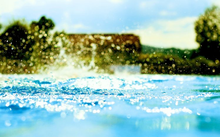 water, Bokeh, Water, Drops, Splashes HD Wallpaper Desktop Background