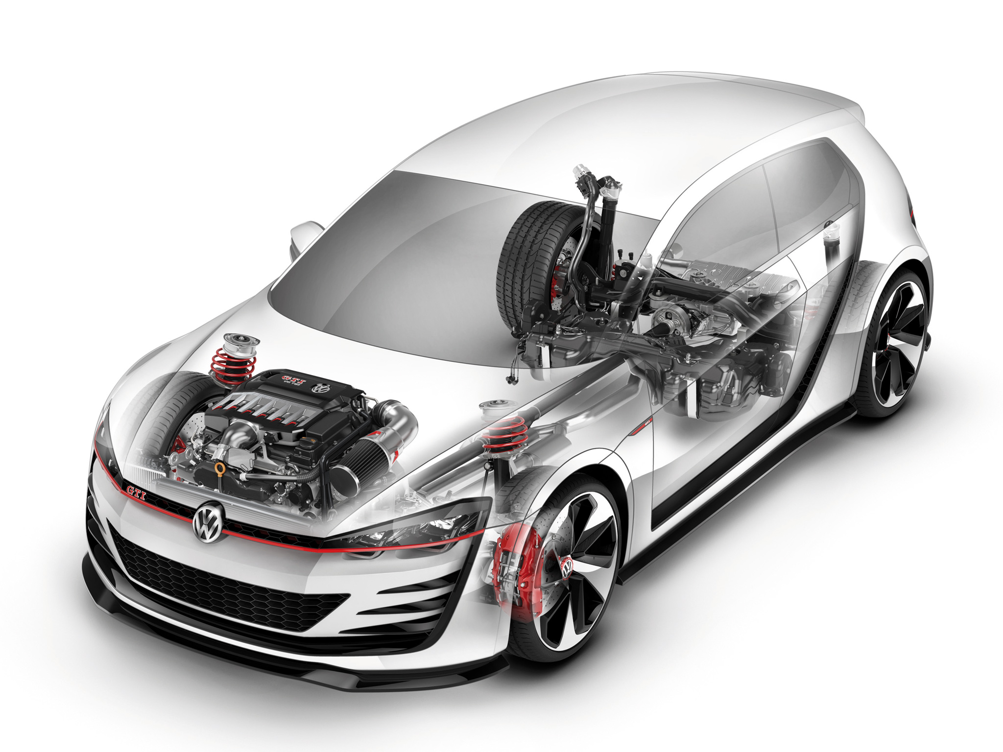 2013, Volkswagen, Design, Vision, Gti, Concept, Interior, Engine Wallpaper