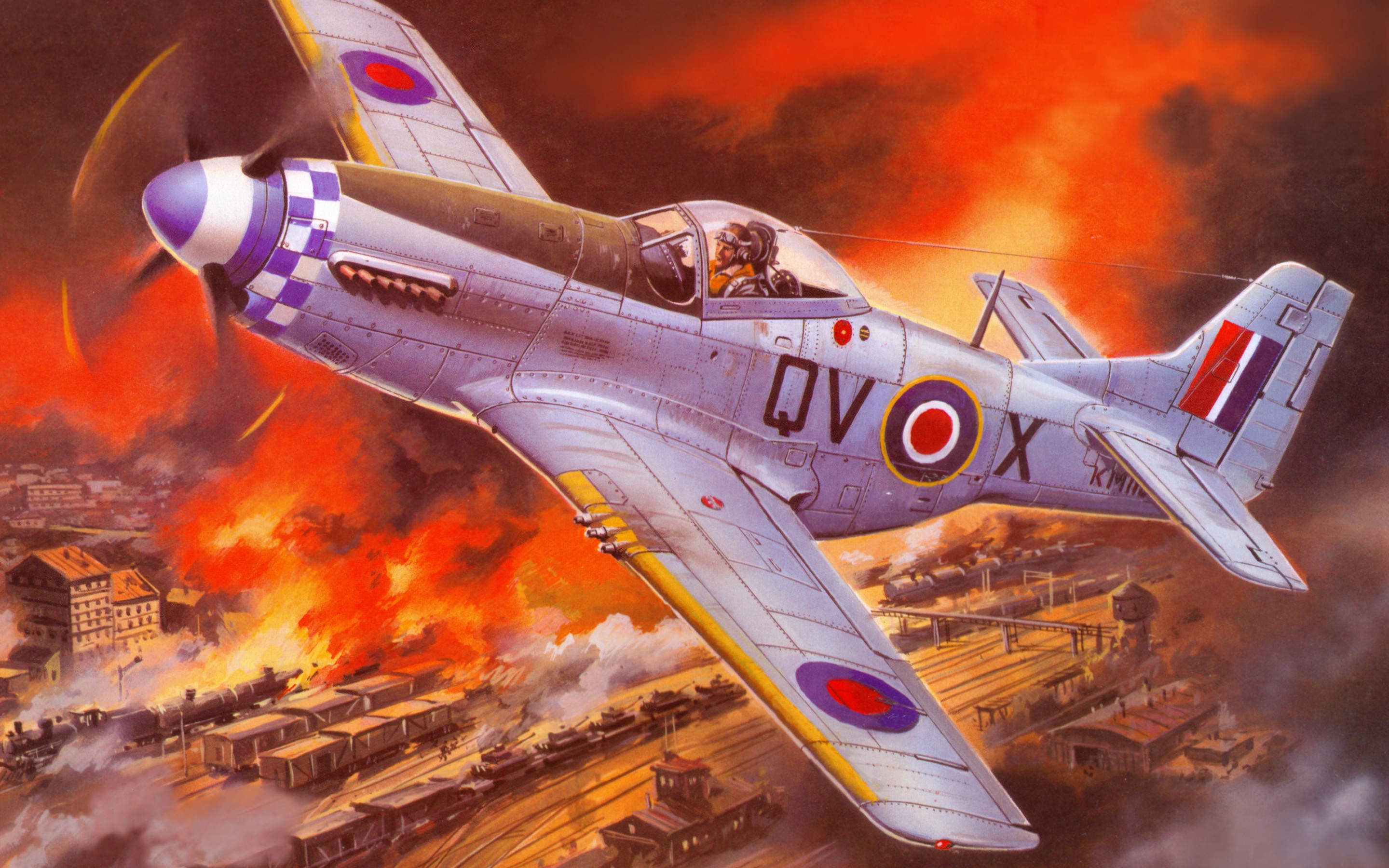 art, Sky, North, American, P 51, Mustang, Battle Wallpaper