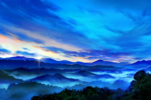blue, Landscape, Mugon, Nobody, Original, Scenic, Signed, Sky