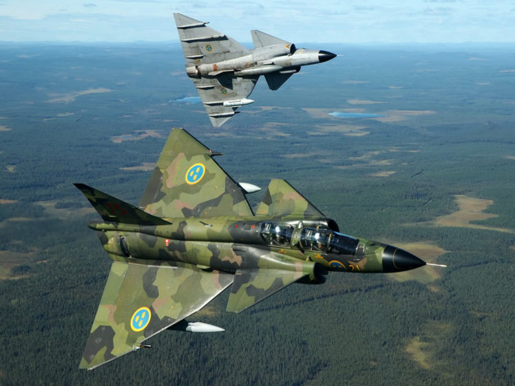 aircraft, Military, Viggen, Swedish, Air, Force, Fighter, Jet HD Wallpaper Desktop Background