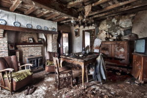 interior, Old, Table, Armchair, Room, Design, Ruins, Apocalyptic