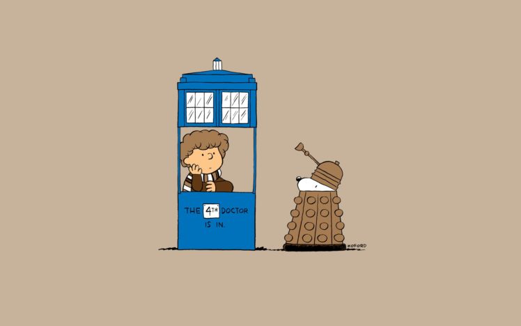 tardis, Dalek, Fourth, Doctor, Doctor, Who, Peanuts,  comic, Strip HD Wallpaper Desktop Background