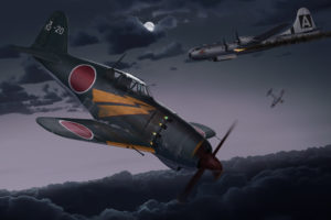 art, Night, Planes, Kawasaki, Ki 100, Japanese, Fighters, Padded, B 29, Military, Battle