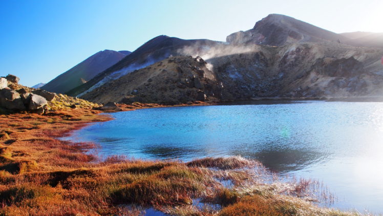 lake, New, Zealand, Mountains, Emerald, Nature HD Wallpaper Desktop Background
