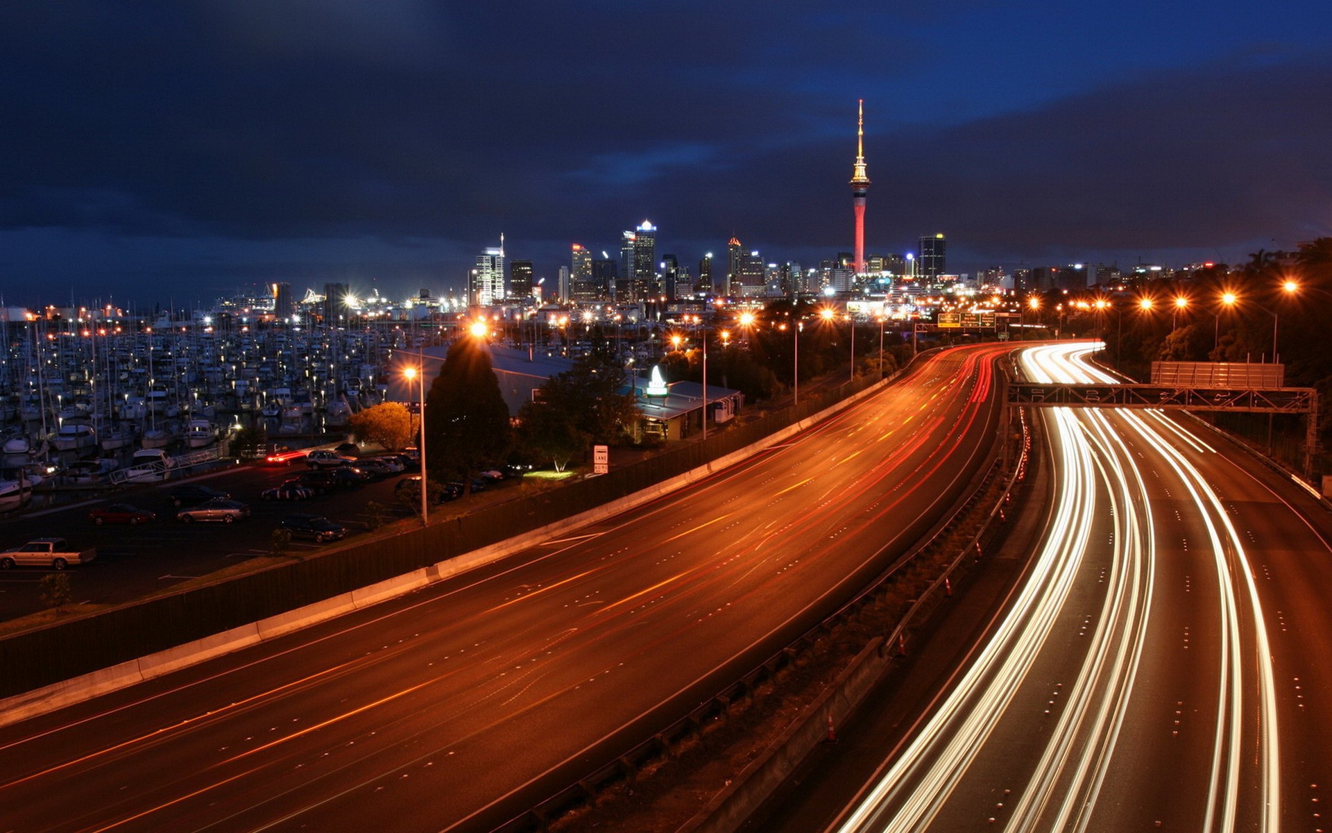 cityscapes, Highway, Traffic, Lights, Long, Exposure, Driving Wallpaper