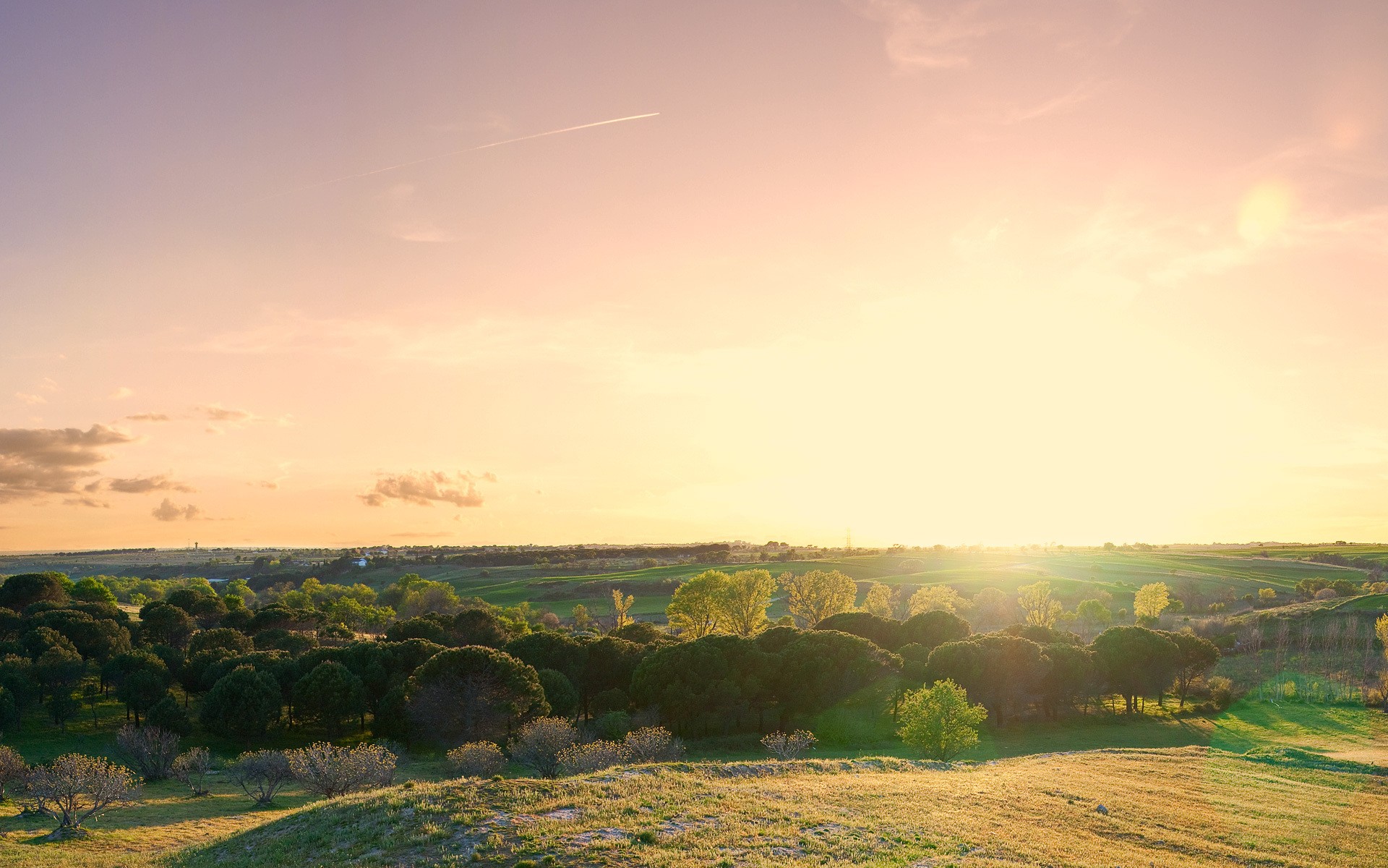 sunset, Landscapes, Nature, Hills Wallpaper