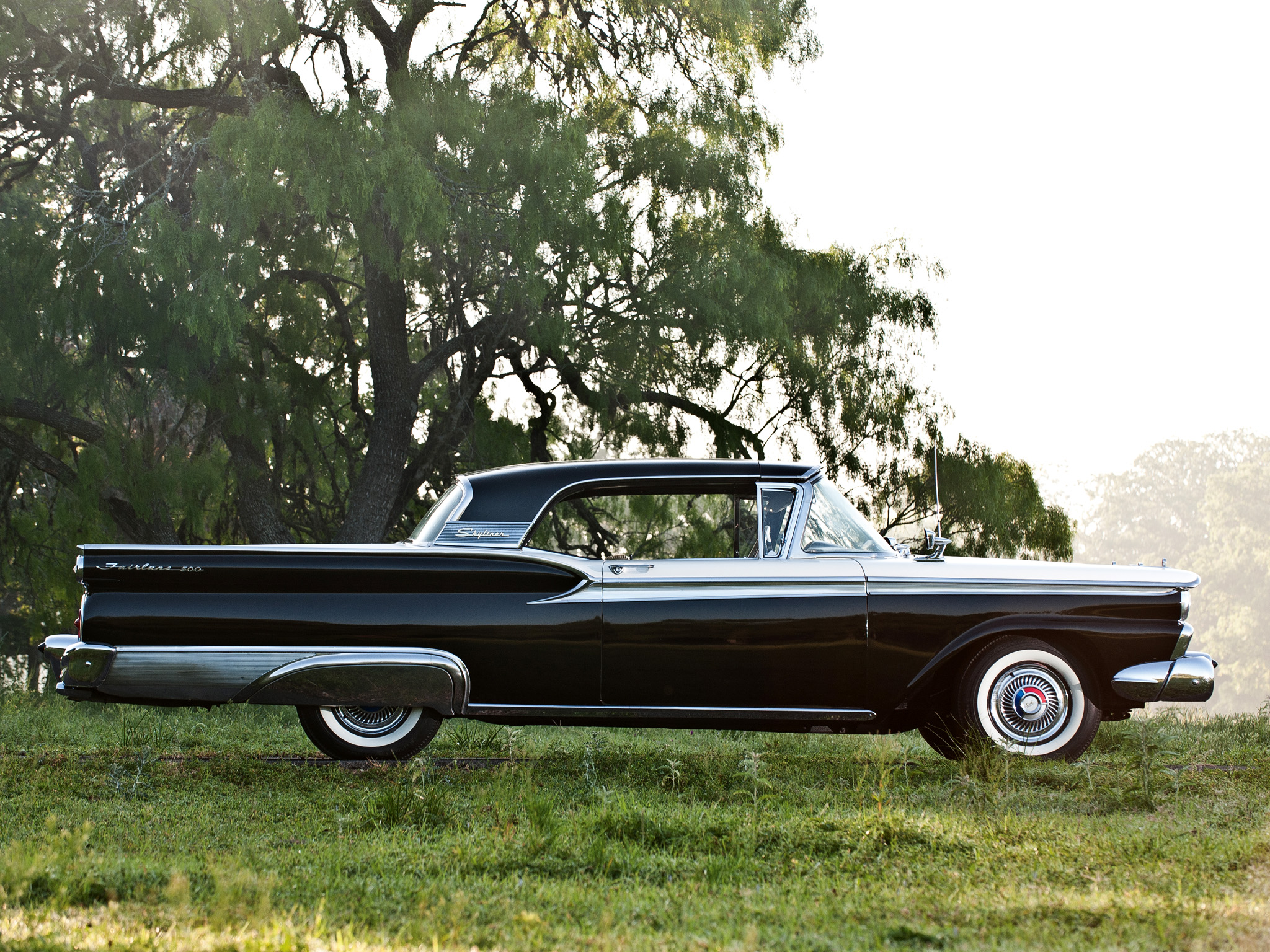 1959, Ford, Fairlane, 500, Skyliner, Retractable, Hardtop, Retro Wallpaper