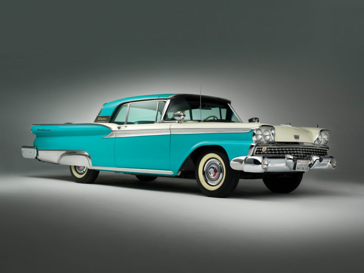 1959, Ford, Fairlane, 500, Skyliner, Retractable, Hardtop, Retro, Te HD Wallpaper Desktop Background