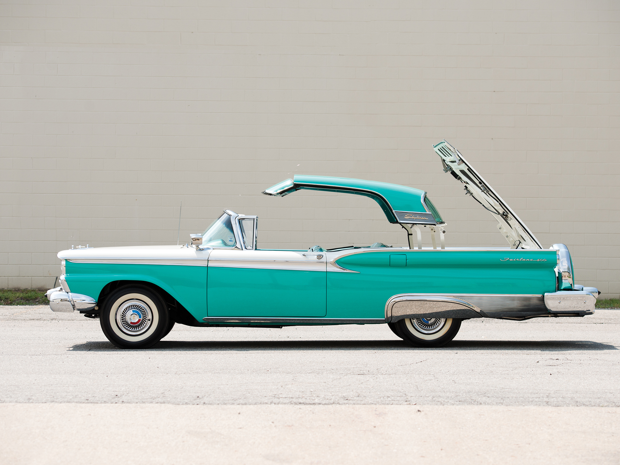 1959, Ford, Fairlane, 500, Skyliner, Retractable, Hardtop, Retro Wallpaper