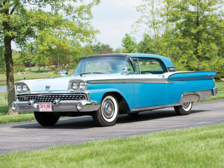 1959, Ford, Fairlane, 500, Skyliner, Retractable, Hardtop, Retro, Tw HD Wallpaper Desktop Background