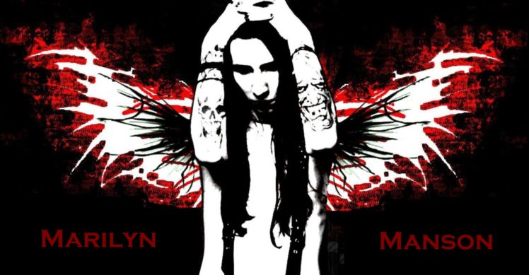 marilyn, Manson, Industrial, Metal, Rock, Heavy, Shock, Gothic, Glam, Angel, Dark HD Wallpaper Desktop Background