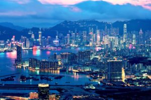 landscapes, Night, Lights, China, Hong, Kong, Cities