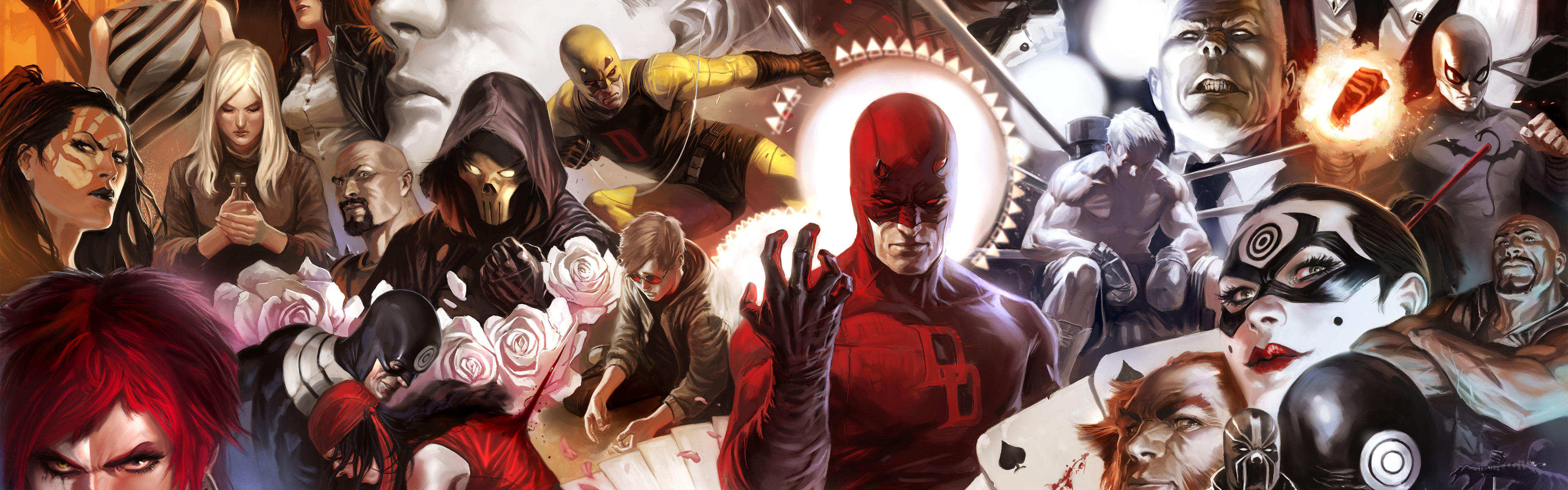 daredevil, Marvel, Comics, Bullseye, Typhoid, Mary Wallpaper