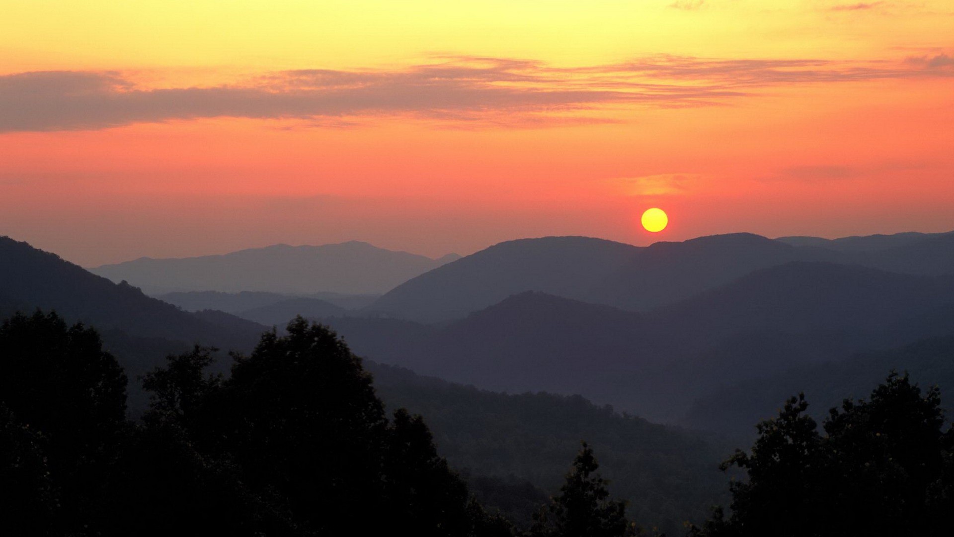 sunrise, Mountains, Point, National, Park Wallpaper