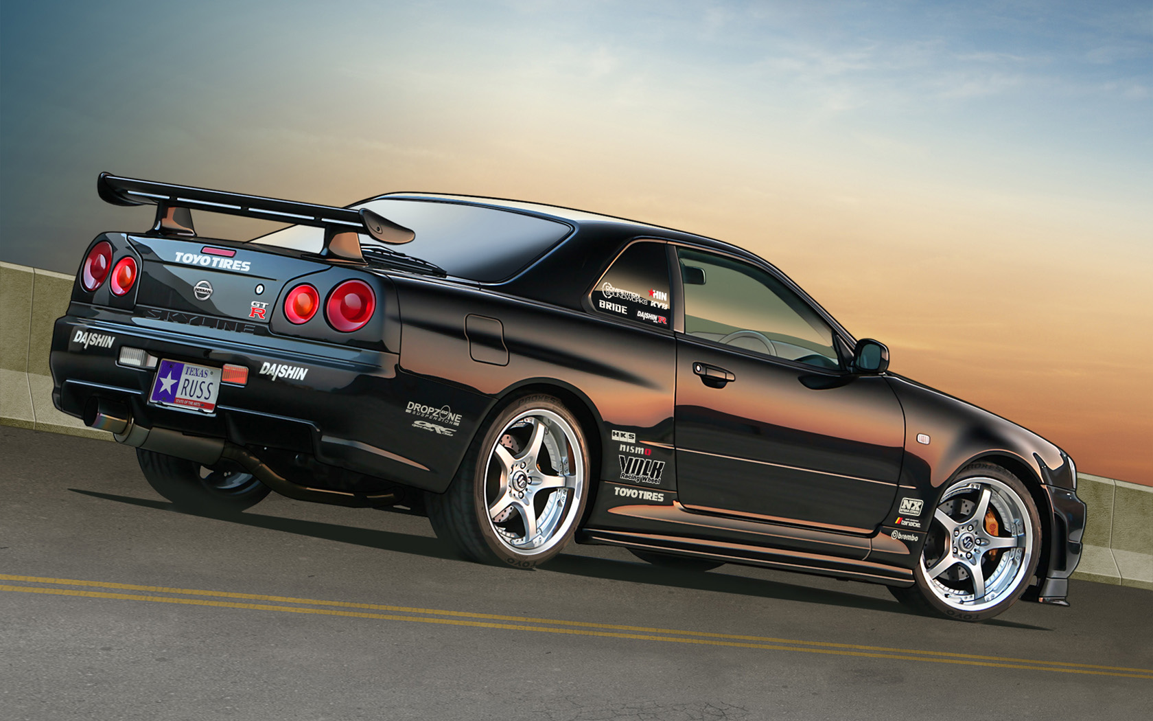 Nissan Skyline GTR r34 черный