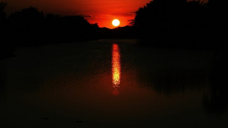 sunset, Sun, Rivers, Ayo HD Wallpaper Desktop Background