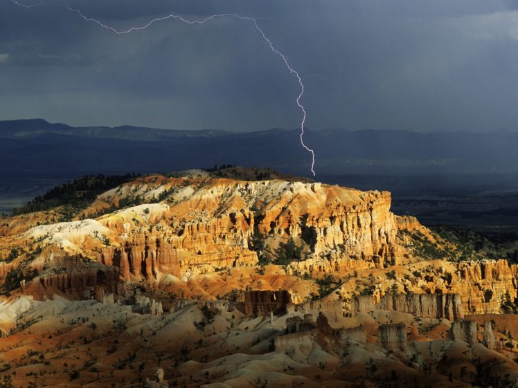 storm, Bryce, Canyon, Utah, Lightning, National, Park HD Wallpaper Desktop Background