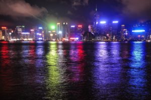 hong, Kong, China, Reflection, Color, Lights