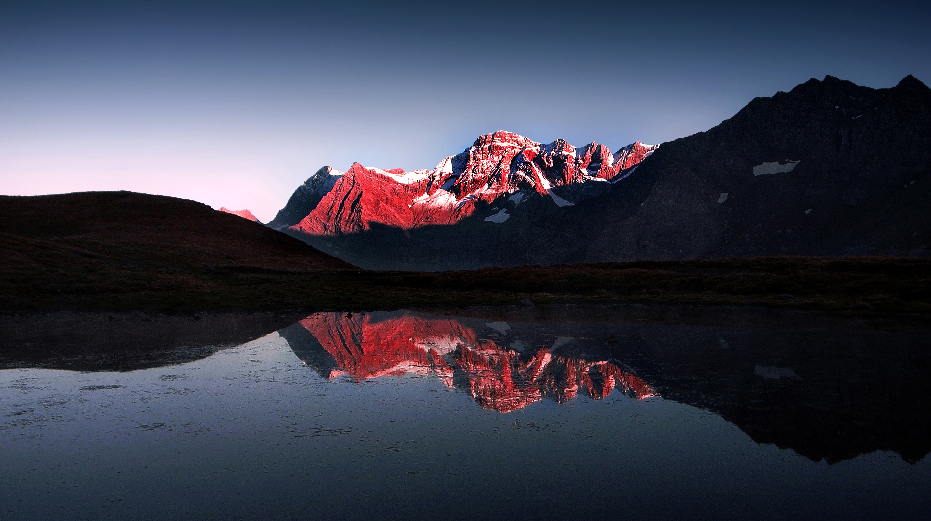 mountain, Lake, Snow, Reflection Wallpaper