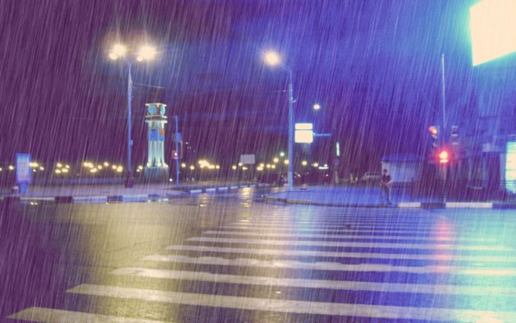 rain, Road, Evening, City, Storm, Mood, Drops HD Wallpaper Desktop Background