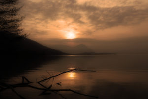 lake, Sunset, Reflection