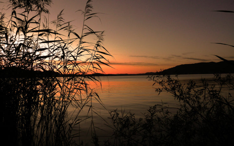 lake, Sunset, Reflection HD Wallpaper Desktop Background