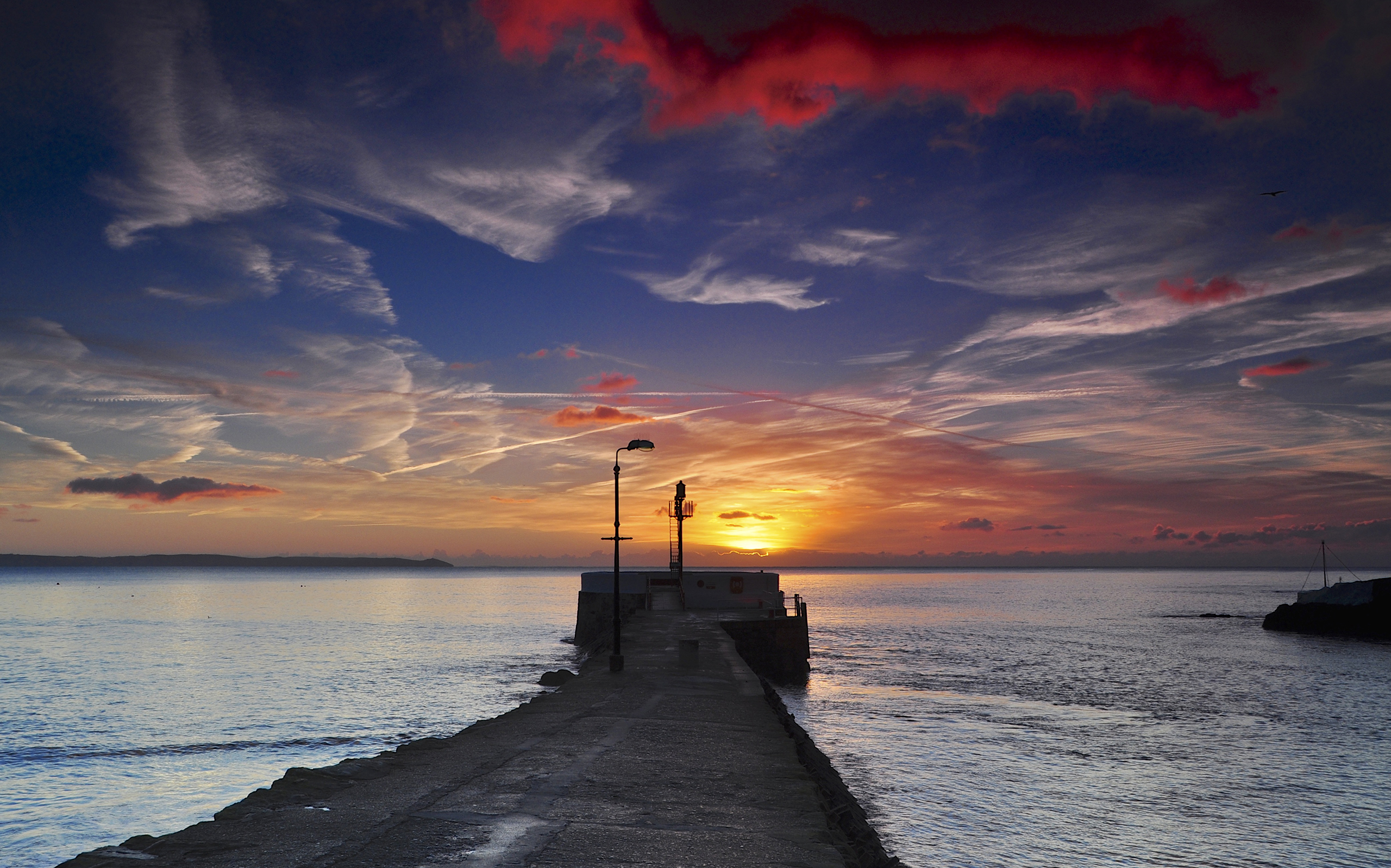 sunset, Ocean Wallpaper