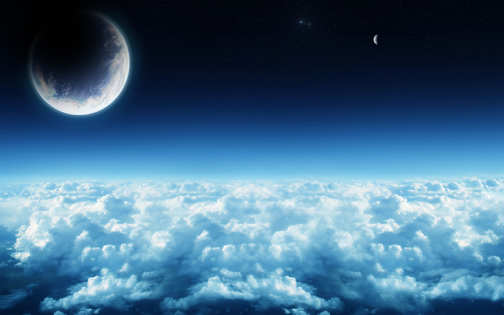 clouds, Outer, Space, Moon Wallpaper