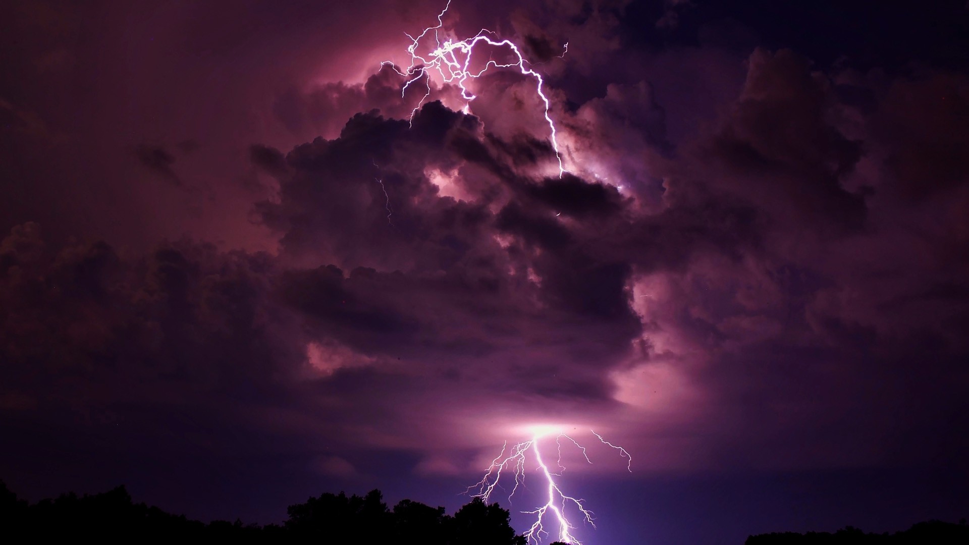 clouds, Storm, Lightning, Skyscapes, Purple, Sky Wallpaper