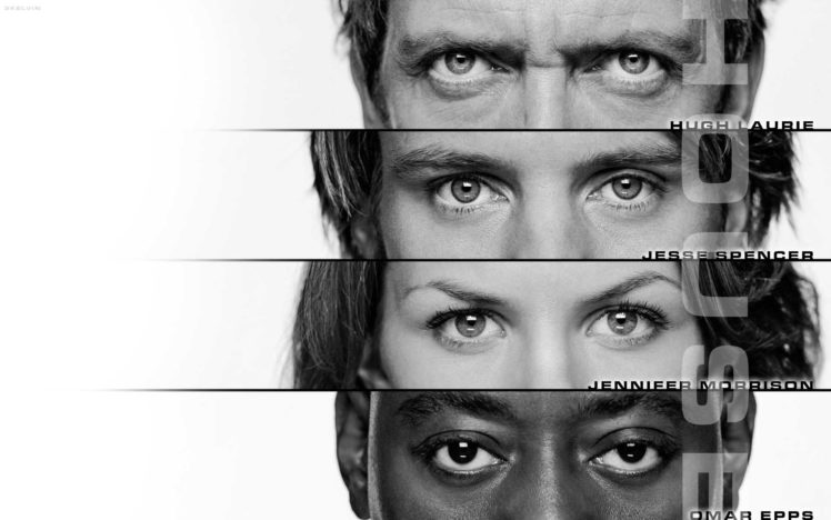 eyes, Jennifer, Morrison, Grayscale, Hugh, Laurie, Gregory, House, Omar, Epps, Jesse, Spencer HD Wallpaper Desktop Background