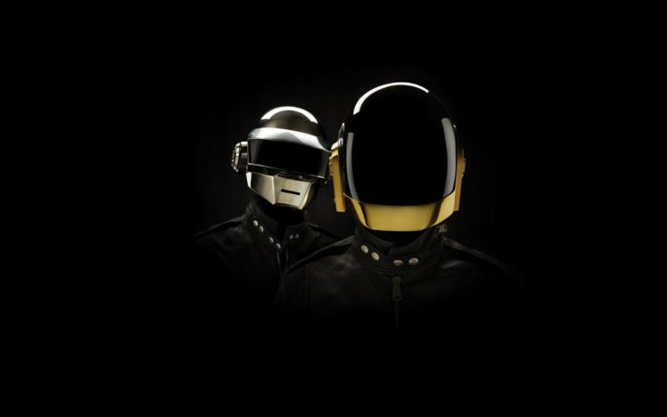 daft, Punk, Artwork, Helmets, Black, Background HD Wallpaper Desktop Background