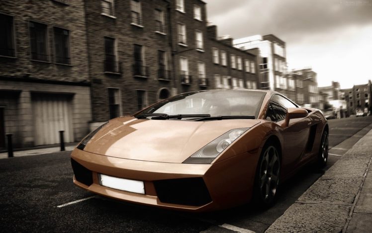 cars, Lamborghini, Sepia, Selective, Coloring HD Wallpaper Desktop Background