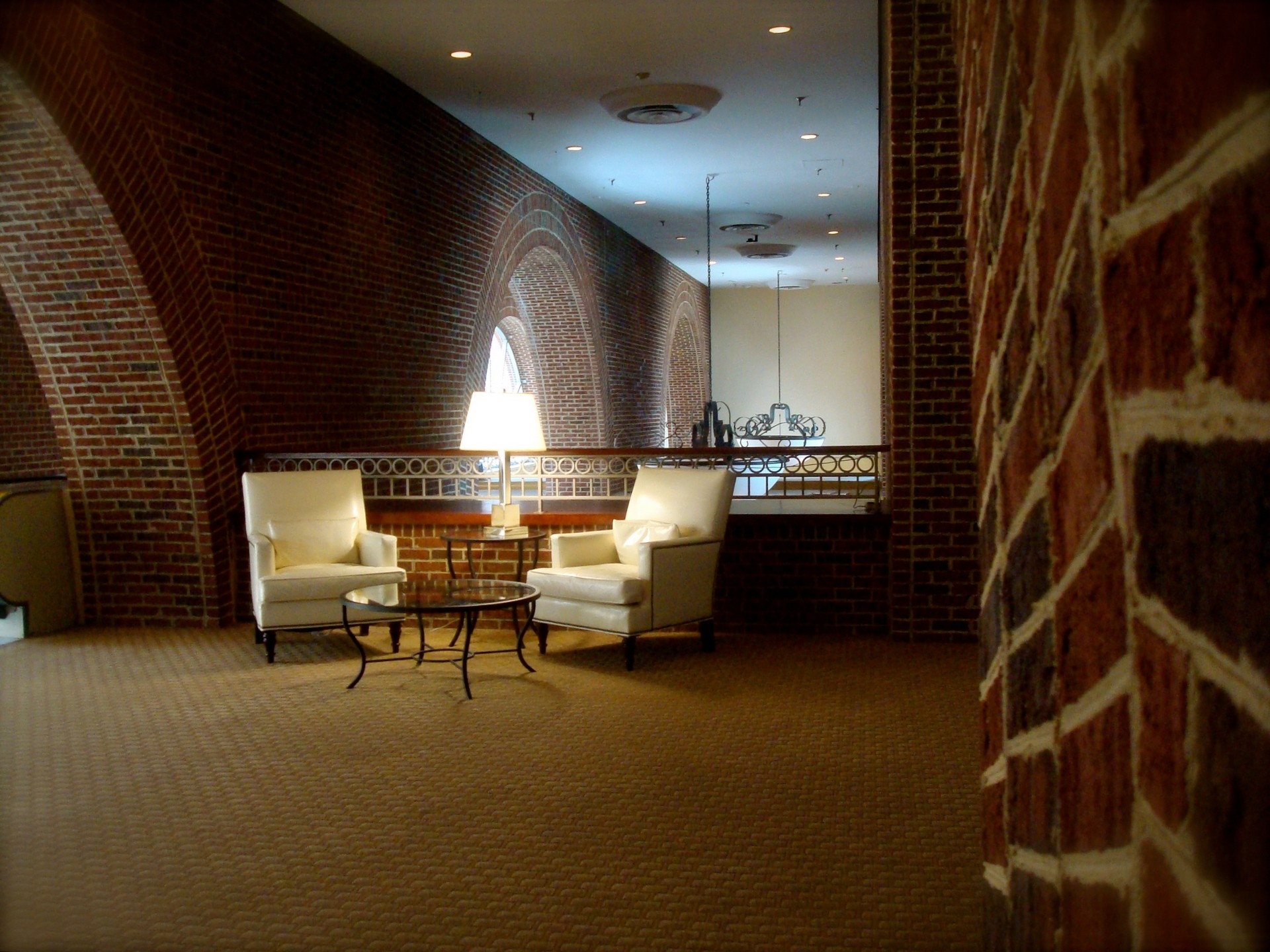 tables, Chairs, Brick, Wall Wallpaper