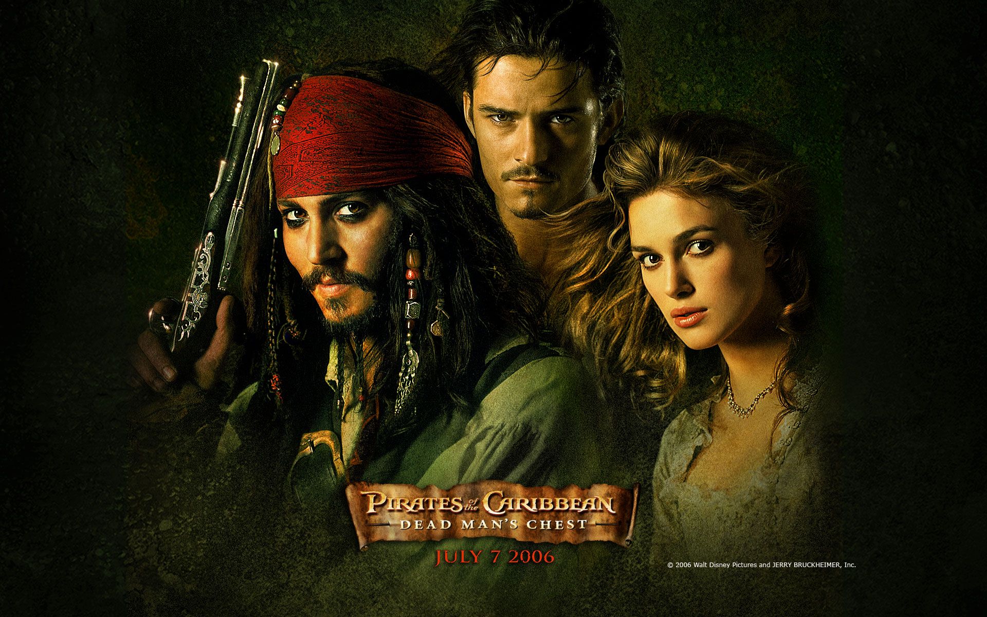 movies, Pirates, Of, The, Caribbean, Orlando, Bloom, Captain, Jack, Sparrow, Elizabeth, Swann Wallpaper