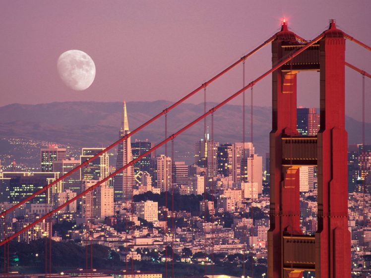 nature, Moon, San, Francisco HD Wallpaper Desktop Background