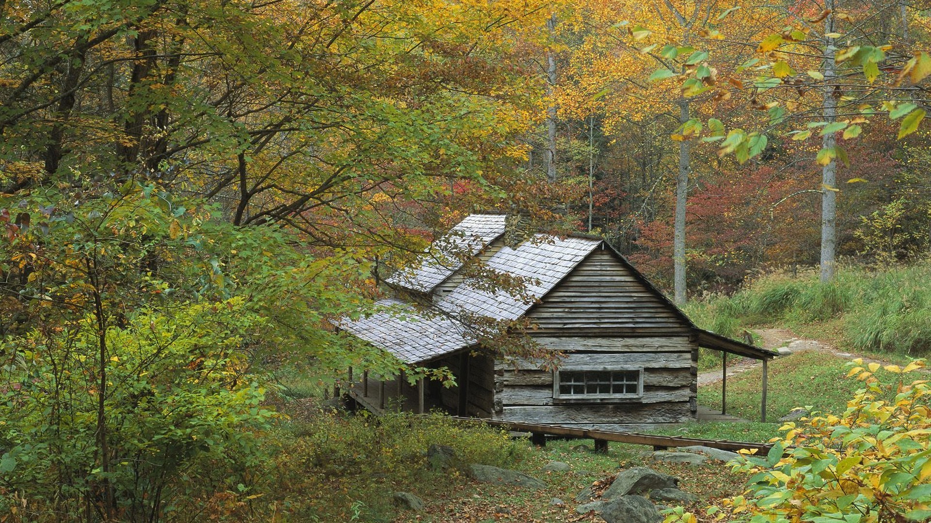 mountains, Landscapes, Tennessee, Cabin, National, Park Wallpaper