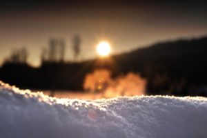 sunrise, Behind, The, Snow