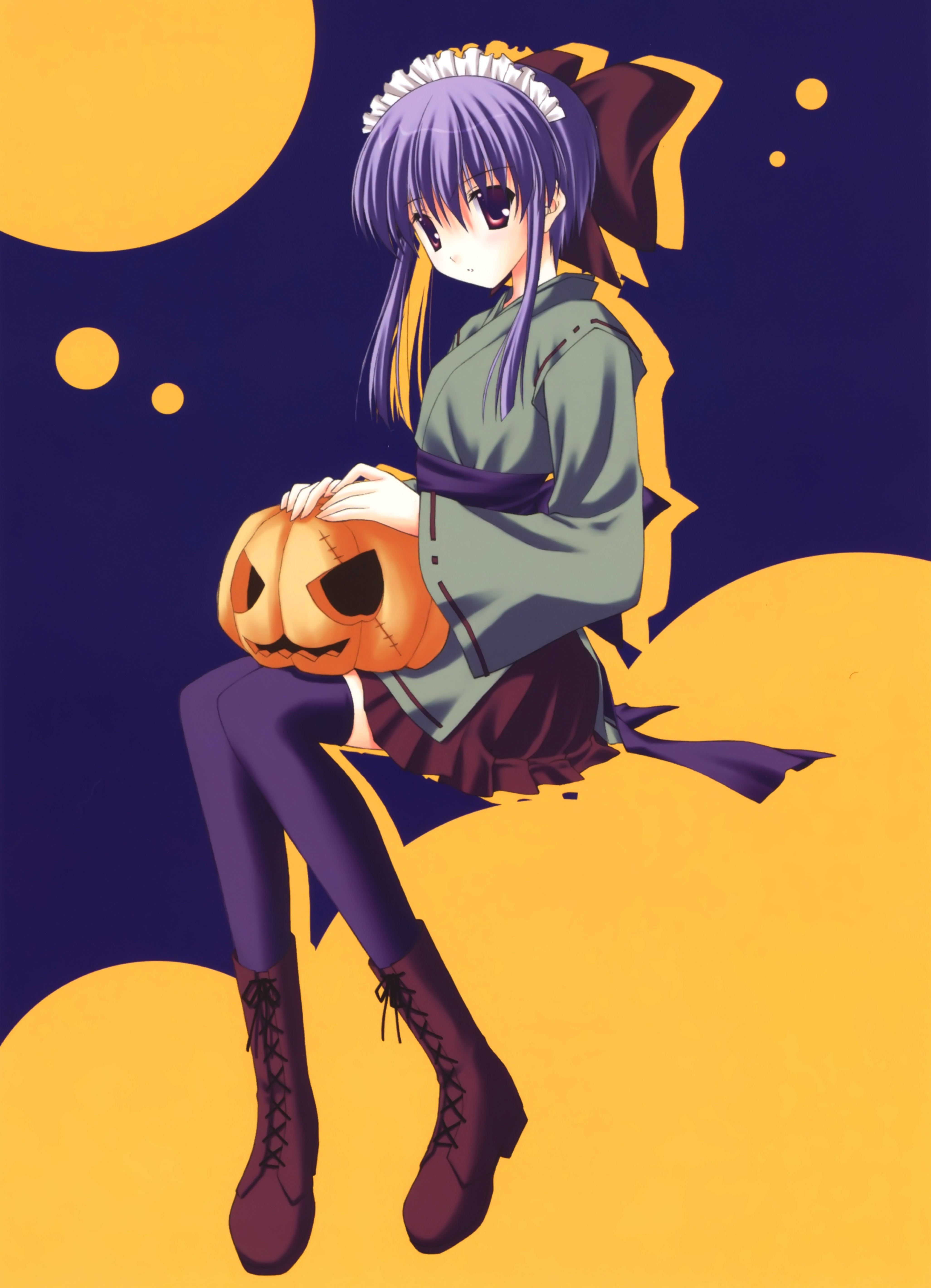 halloween, Skirts, Anime, Girls, Nanao, Naru Wallpaper