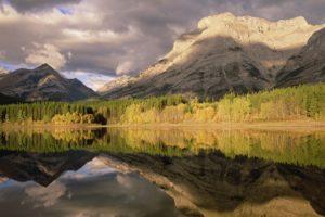 mountains, Landscapes, Nature, Fortress, Canada, Ponds, Alberta, Reflections, Mount
