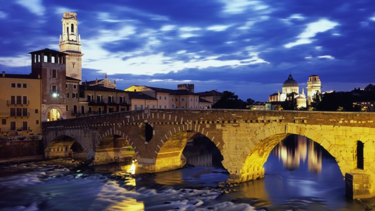 architecture, Buildings, Italy, Verona, Ponte, Pietra HD Wallpaper Desktop Background