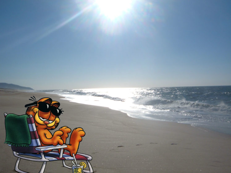 garfield, Beach, Ocean, Sea, Mood HD Wallpaper Desktop Background
