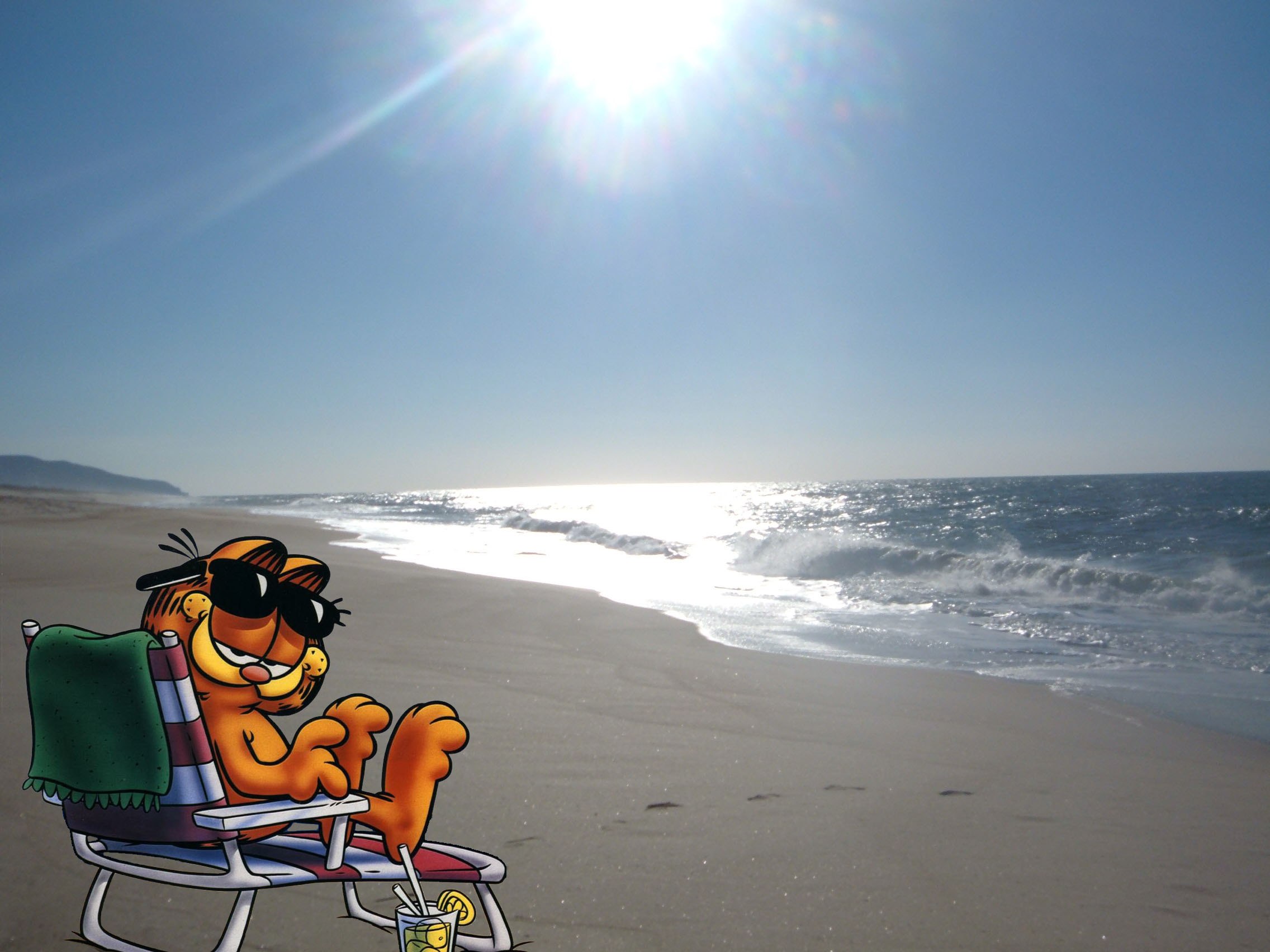 garfield, Beach, Ocean, Sea, Mood Wallpaper