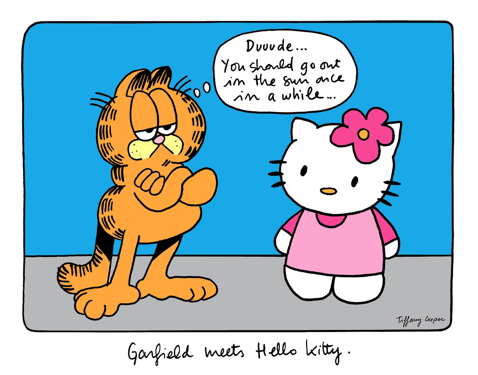 garfield, Hello, Kitty Wallpaper