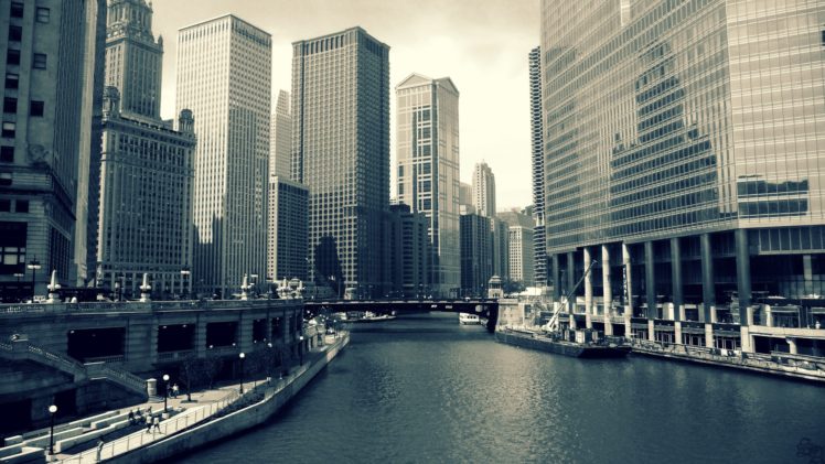 cityscapes, Chicago, Rivers HD Wallpaper Desktop Background