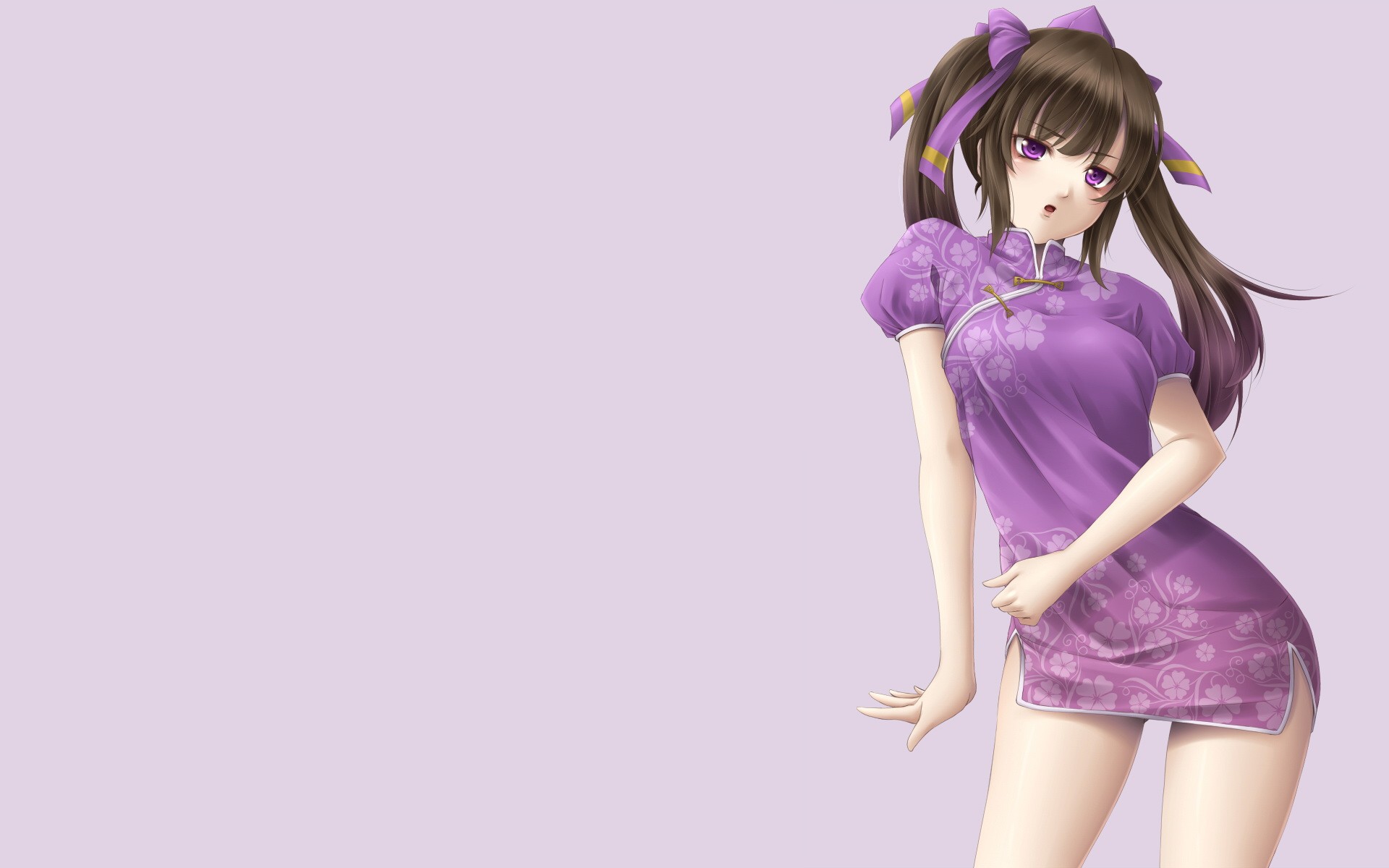 Brunettes Video Games Touhou Dress Long Hair Ribbons Twintails Purple Eyes Himekaidou