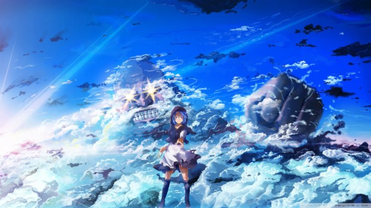 video, Games, Clouds, Touhou, Blue, Hair, Spirit, Nuns, Kumoi, Ichirin, Unzan, Skies HD Wallpaper Desktop Background